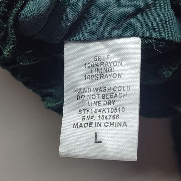 Kayla's Armoire Cropped Cami Top Women SizeL Green Ruffle Beachy Summer Festival - Picture 6 of 6